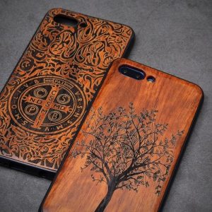 Carved Wood Bamboo Case