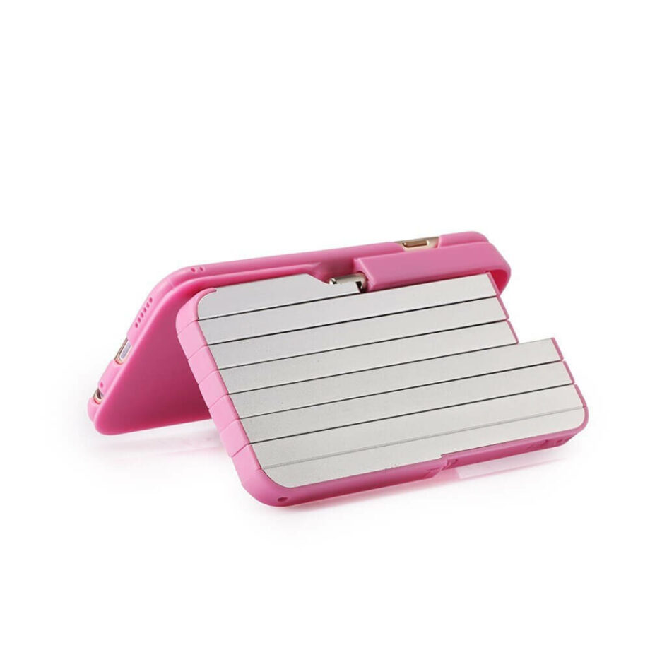 Adjustable selfie stick iPhone case cover Pink