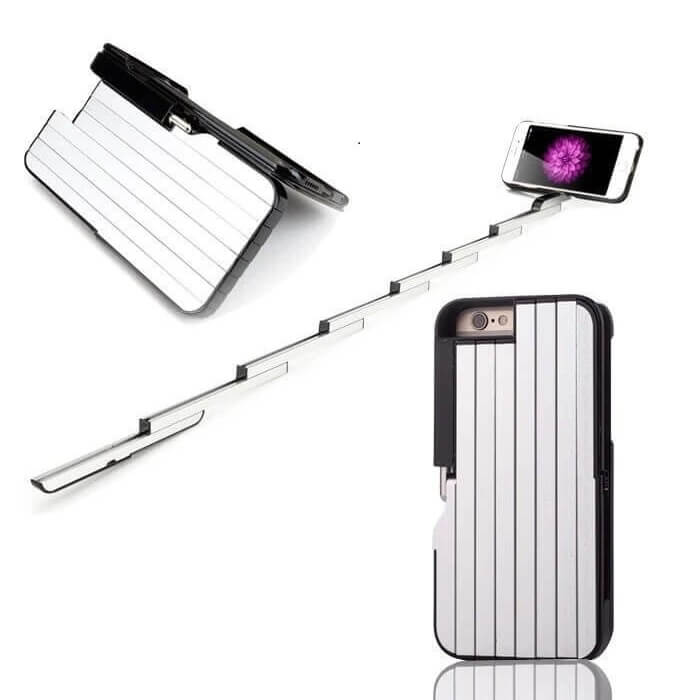 Aluminum Foldable Selfie Stick Phone Case for 8 Plus 6 5