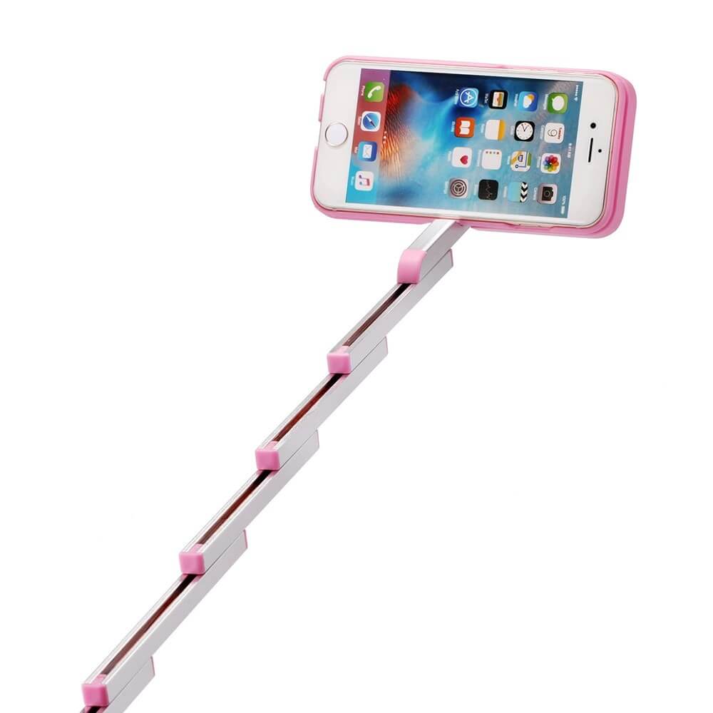 Adjustable selfie stick iPhone phone case cover