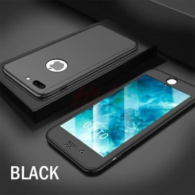Black 360 degree protection case for iPhone 8