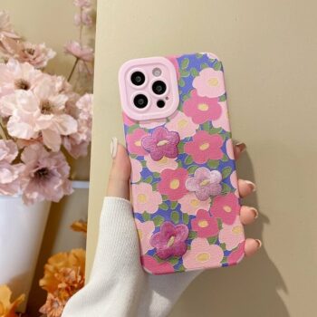 Pink floral phone case cover