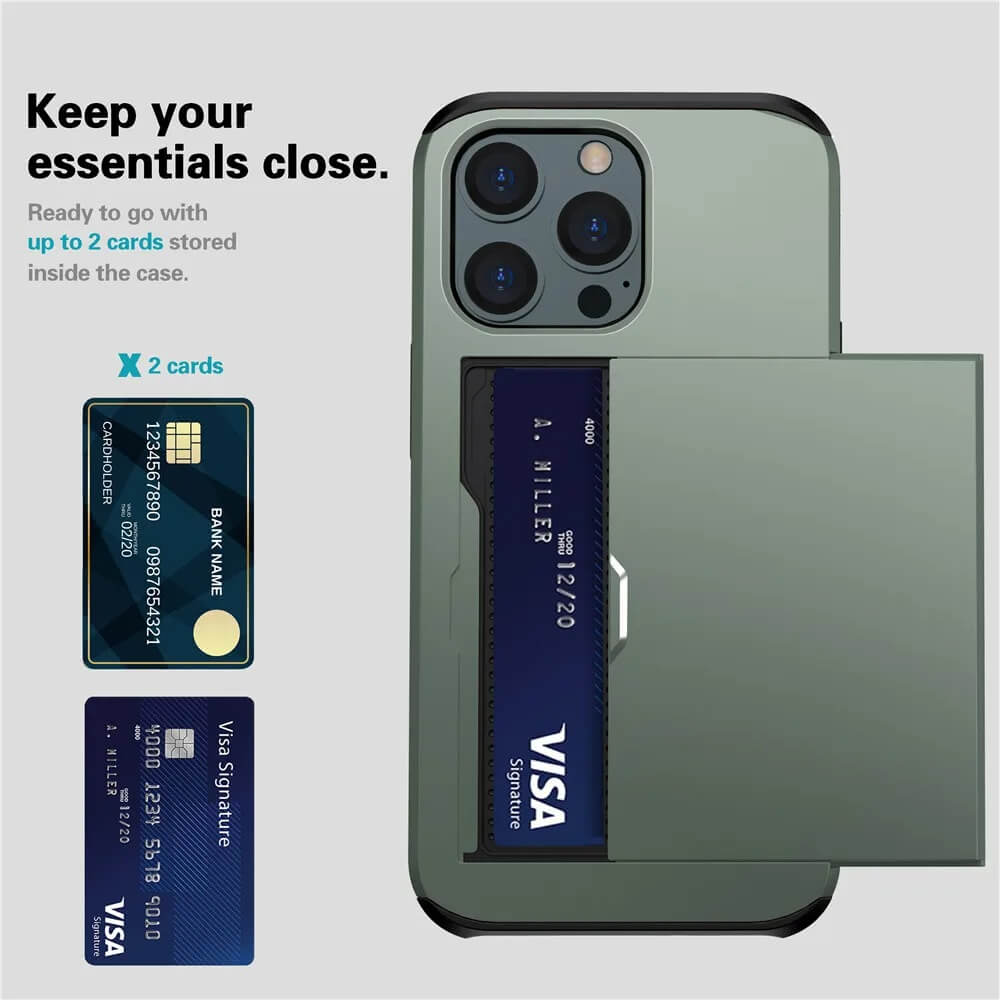 phone case with sliding card holder