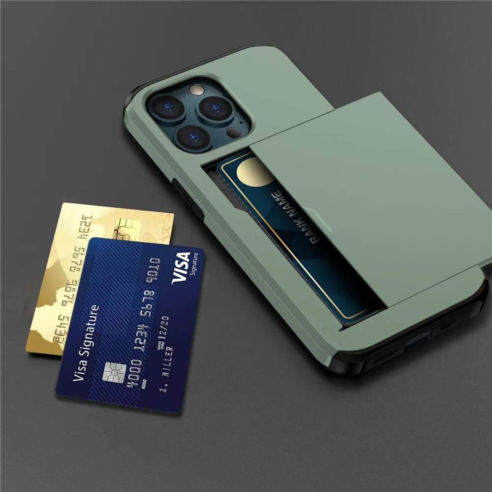 Slide wallet card cases