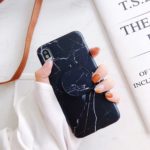 Black Marble phone case with pop up holder for iPhone 11 Pro Max
