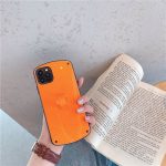 Orange Candy Color Phone Case With Finger Loop for iPhone 11