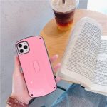 Pink Candy Color Phone Case With Finger Loop