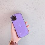Purple Candy Color Phone Case With Finger Loop for iPhone 11 Pro Max