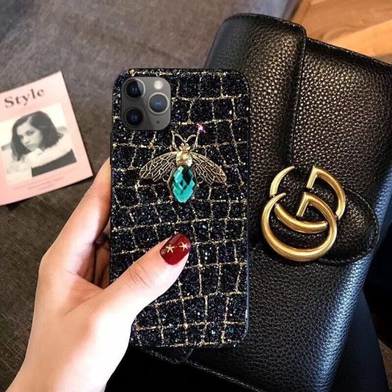 Diamond bee glitter phone case cover