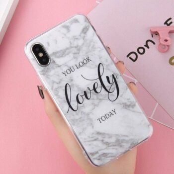 Geometric Quote Marble Case