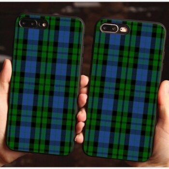 Green plaid phone case