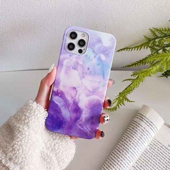 Purple Stone Marble iPhone Case- New camera lens protection Cover