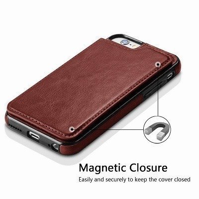 magnetic close leather wallet Samsung s9 plus cover