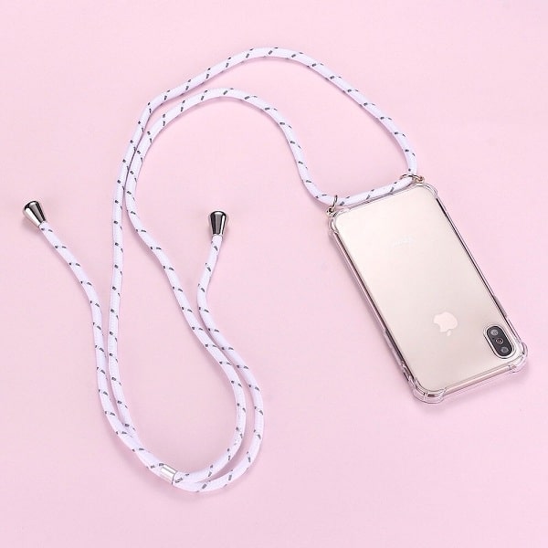 Phone Case with white Strap Necklace Rope chain