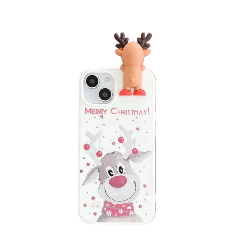 3D Reindeer Merry Christmas Case with Festive Cartoon Print 3D Reindeer Merry Christmas Case with Festive Cartoon Print