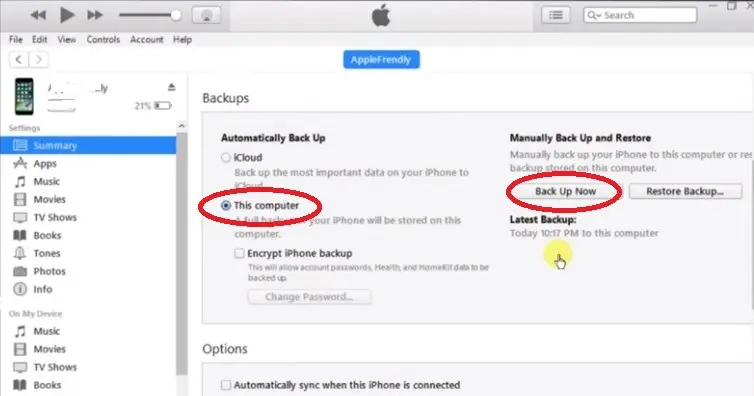 back iphone data to computer