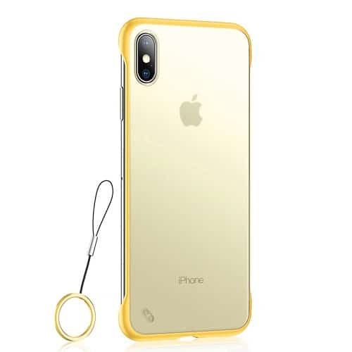 Yellow Ultra Thin Frameless Phone Case With Ring