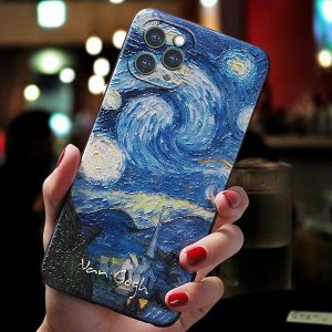 turquoise painting phone cases for iPhone 13 12 11 Pro Max Xs Max Xr