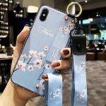 Blue PHONE CASE WITH wrist strap and neck strap