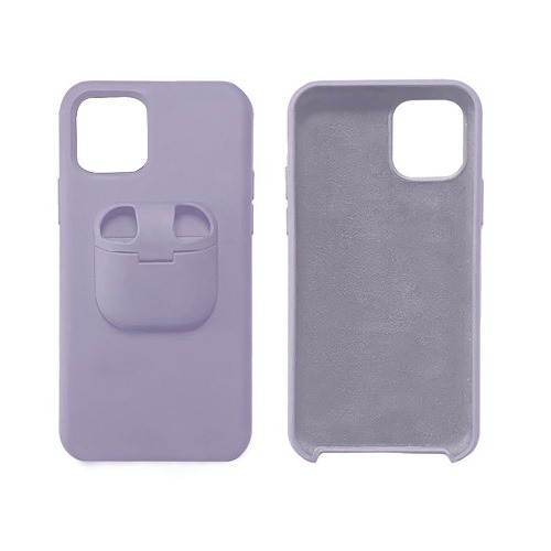 purple airpod and phone case