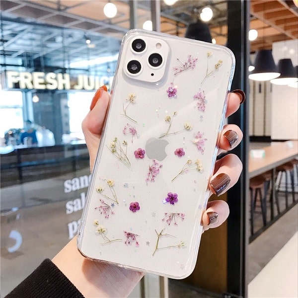 Dried Flower Glitter Star Clear IPhone Case