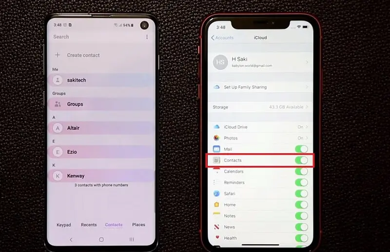 make sure that your Contacts toggle is enabled