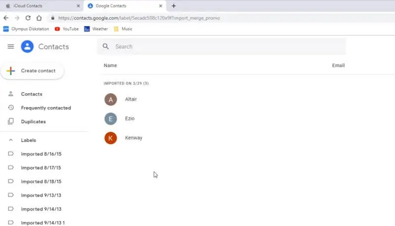 use google contact website
