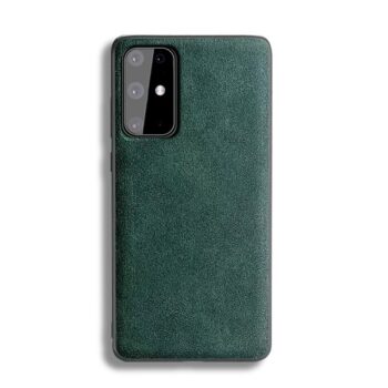 Green alcantara phone case for samsung s20 Plus
