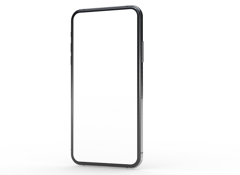 vector smartphone with black corner and without a case