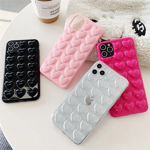 Vachie - 3D Holographic Heart Phone Case - iPhone 12 Pro Max / 12 Pro / 12  / 12 mini / 11 Pro Max / 11 Pro / 11 / SE / XS Max / XS / XR / X / SE 2 / 8  / 8 Plus / 7 / 7 Plus