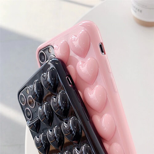 3D Love Heart Phone Case With Lanyard for iPhone Xs Max X XR