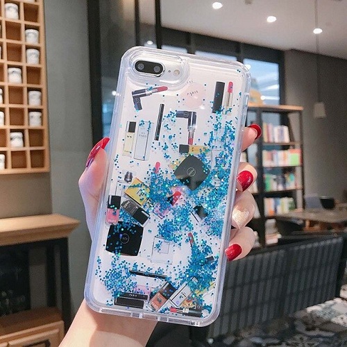 Lipstick Perfume Bottles Glitter Phone Case For Iphone 11 Pro Max Xs