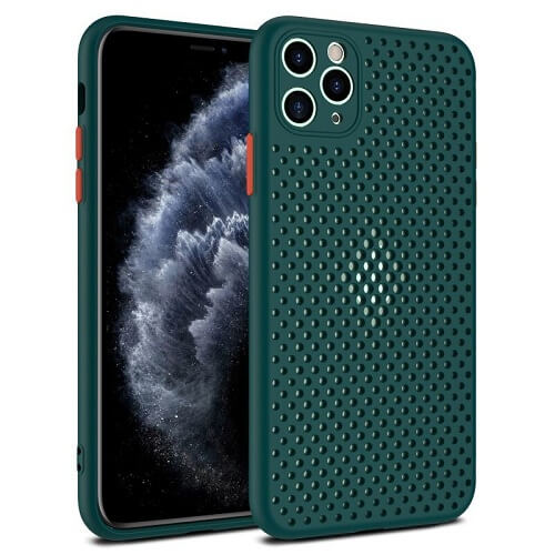 DARK GREEN Heat Dissipation Breathable Phone Case for iPhone 11 PRO MAX XS MAX X XR