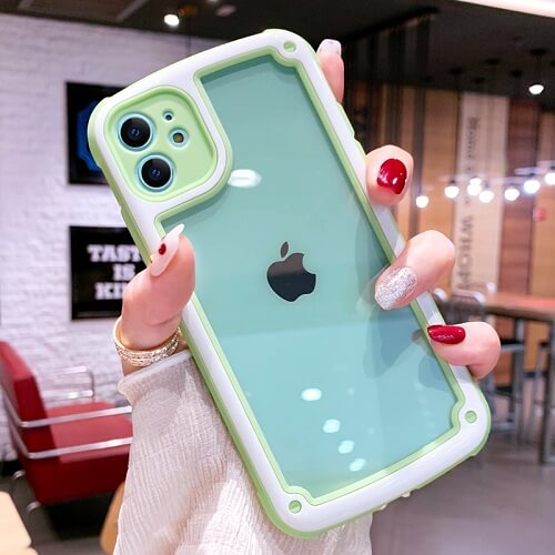 Green Bumper Shockproof Candy Color Phone Case For iPhone