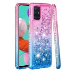 Pink Blue Waterfall Liquid Glitter Diamond Phone Case for Samsung Galaxy S10 Plus