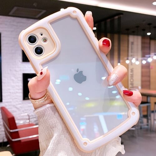 Pink Bumper Shockproof Candy Color Phone Case For iPhone
