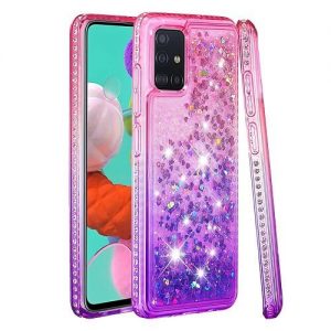 Pink Purple Waterfall Liquid Glitter Diamond Phone Case for samsung S20 Plus Pro