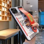 Travel london Airline Ticket Phone Case With Wrist Strap