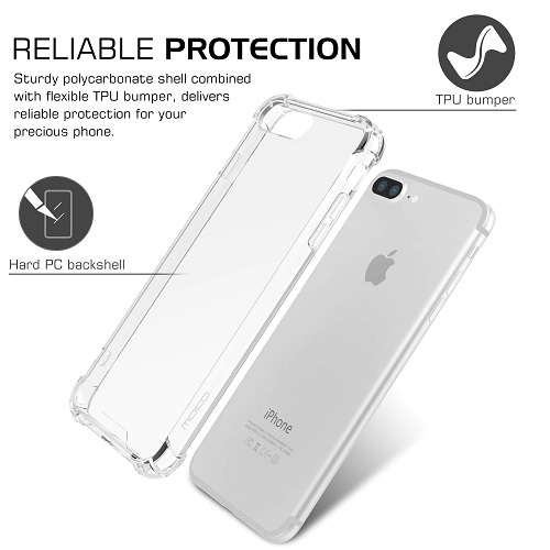 Ultra thin transparent bumper phone case for iPhone 6 7 8 Plus