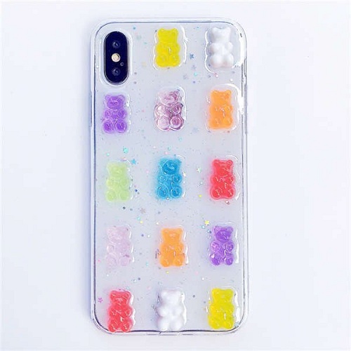 candy colors 3D Gummy bear phone case for iPhone