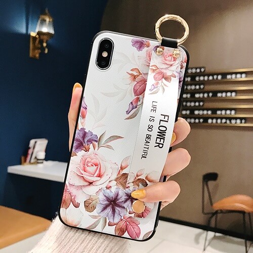 3D Flower Phone Case With Hand Strap For iPhone 11 Pro