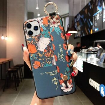 3D Flower Phone Case With Hand Strap For iPhone 11 pro max