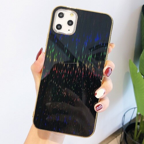 Glossy Laser Holographic Rainbow Phone Case for iPhone 14 13 