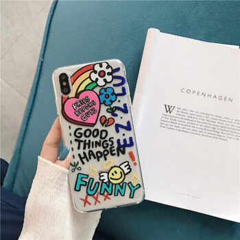 Funny Drawing Art Clear Phone Case for iPhone