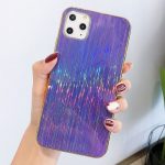 Purple Glossy Holographic Phone Case For iPhone