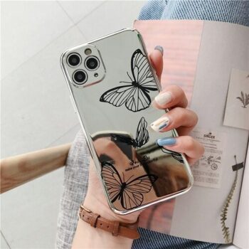bLACK Mirror Butterfly Lens Protection Phone Case
