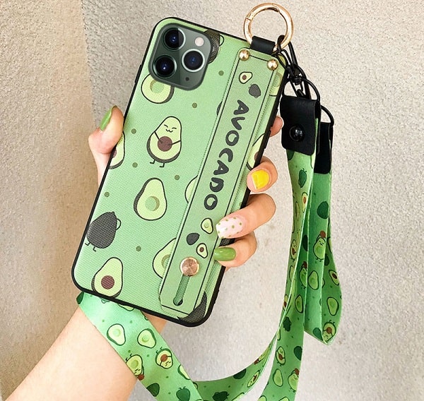 Avocado Phone Case With Lanyard & Hand Strap