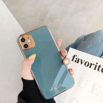 Blue gold plated phone case