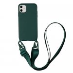 Army green Silicone iPhone Case with Crossbody Strap