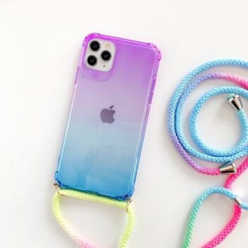 Gradient Rainbow Phone Case With Neck Cord 1